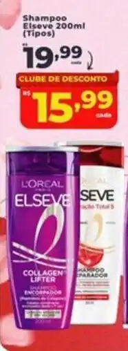 Rede uniforça Shampoo Elseve 200ml (Tipos) oferta