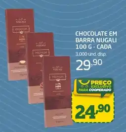 Cooper Chocolate em barra nugali oferta