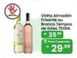Coocerqui Vinho Almadén Frisante ou Branco Tempos de Góes oferta