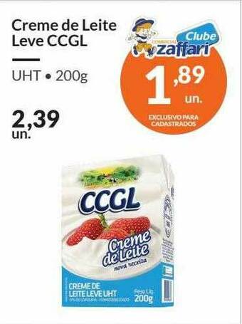 Zaffari Creme De Leite Leve Ccgl oferta