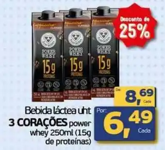 Cometa Supermercados Bebida láctea uht 3 corações power whey oferta