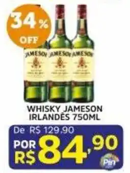 Pinheiro Supermercado Whisky jameson irlandês oferta