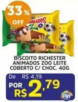 Pinheiro Supermercado Biscoito richester animados zoo leite coberto c/ choc. oferta