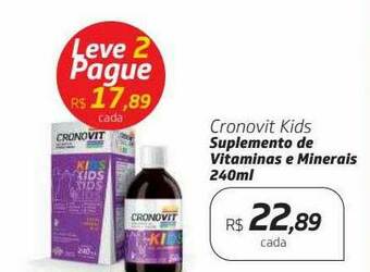 Drogal Cronovit Kids Suplemento De Vitaminas E Minerais oferta