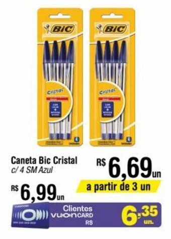 Fort Atacadista Caneta Bic Cristal c/4 SM Azul oferta