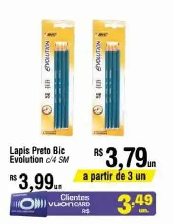 Fort Atacadista Lapis Preto Bic Evolution c/4 SM oferta