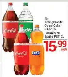 X Supermercados Kit Refrigerante Coca-Cola + Fanta Laranja ou Sprite PET oferta