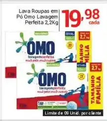 X Supermercados Lava Roupas em Pó Omo Lavagem Perfeita 2,2Kg oferta