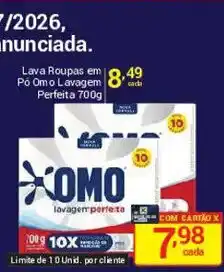 X Supermercados Lava Roupas em Pó Omo Lavagem Perfeita 700g oferta