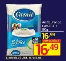 X Supermercados Arroz Branco Camil Tp1 oferta