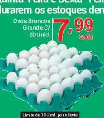 X Supermercados Ovos Brancos Grande C/ 20 Unid. oferta