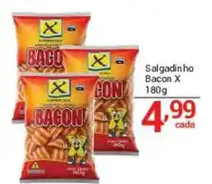 X Supermercados Salgadinho bacon x oferta