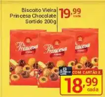 X Supermercados Biscoito Vieira Princesa Chocolate Sortido oferta