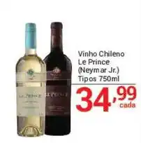 X Supermercados Vinho chileno le prince (neymar jr.) oferta