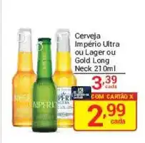 X Supermercados Cerveja imperia ultra ou lager ou gold long neck 210ml oferta