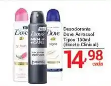 X Supermercados Desodorante Dove Aerosol Tipos 150ml oferta