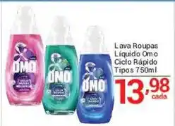 X Supermercados Lava Roupas Líquido Omo Ciclo Rápido Tipos oferta