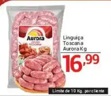 X Supermercados Linguiça Toscana Aurora oferta