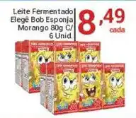 X Supermercados Leite Fermentado Elegê Bob Esponja Morango oferta