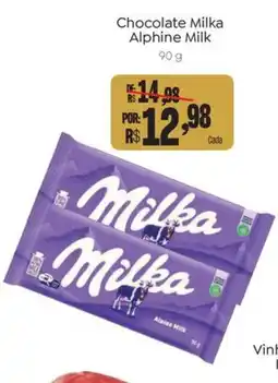 Novo Atacarejo Chocolate milka alpine milk oferta