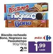 Carrefour Nestlé - biscoito recheado bono, negresco ou passatempo oferta