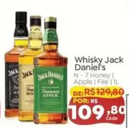 Novo Atacarejo Whisky Jack Daniel's N - 7 Honey | Apple | Fire 1 L oferta