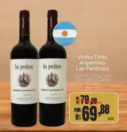 Novo Atacarejo Vinho Tinto Argentino Las Perdices oferta