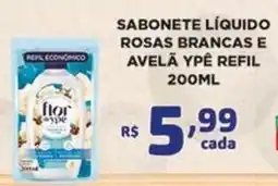 Bahamas Mix Sabonete líquido rosas brancas e avelã ypê refil oferta