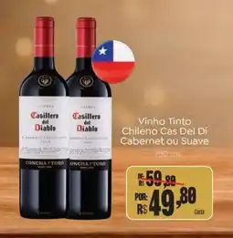 Novo Atacarejo Vinho tinto chileno cas del di cabernet ou suave oferta