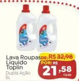 Novo Atacarejo Lava Roupas Liquido Toplin Dupla Ação oferta