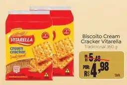 Novo Atacarejo Biscoito cream cracker vitarella tradicional oferta