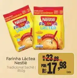 Novo Atacarejo Farinha Láctea Nestlé Tradicional Sachê oferta