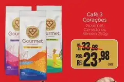 Novo Atacarejo Café 3 Corações Gourmet, Cerrado ou Mineiro oferta