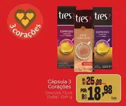 Novo Atacarejo Cápsula 3 Corações oferta