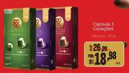 Novo Atacarejo Cápsula 3 Corações oferta