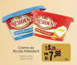 Novo Atacarejo Creme de Ricota Président oferta