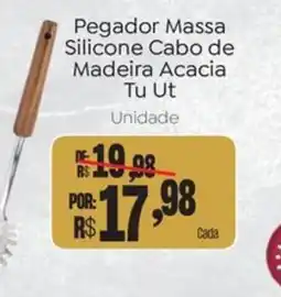 Novo Atacarejo Pegador Massa Silicone Cabo de Madeira Acacia Tu Ut oferta