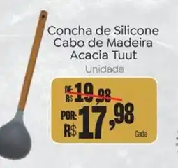 Novo Atacarejo Concha de Silicone Cabo de Madeira Acacia Tuut oferta