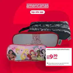 Lojas Americanas estojo escolar duplo school basics oferta