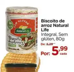 Carrefour Biscoito de arroz natural life integral, sem glúten oferta