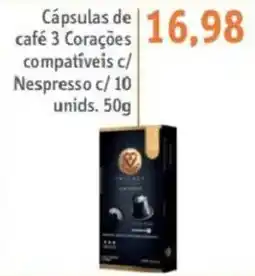 Sonda Cápsulas de café 3 Corações compatíveis c/ Nespresso c/ 10 unids. oferta