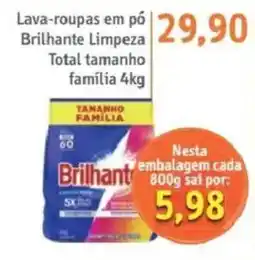 Sonda Lava-roupas em pó Brilhante Limpeza Total tamanho família oferta