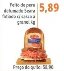 Sonda Peito de peru defumado Seara fatiado c/ casca a granel oferta