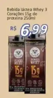 Supermercados Savegnago Bebida láctea Whey 3 Corações 15g de proteína oferta
