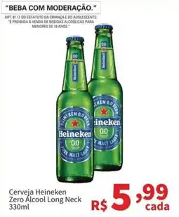Macromix Atacado Cerveja Heineken Zero Álcool Long Neck oferta