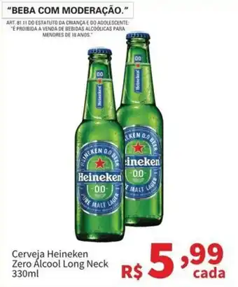 Macromix Atacado Cerveja Heineken Zero Álcool Long Neck oferta