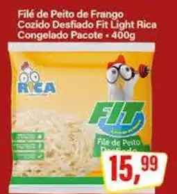 Rede Supermarket Filé de Peito de Frango Cozido Desfiado Fit Light Rica Congelado Pacote oferta