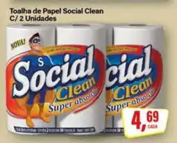 Rede Supermarket Toalha de Papel Social Clean C/ 2 Unidades oferta