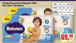 Rede Supermarket Fralda Descartável Babysec Ultra Sec Hiper Tamanhos oferta