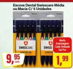 Rede Supermarket Escova Dental Swisscare Média ou Macia C/ 5 Unidades oferta